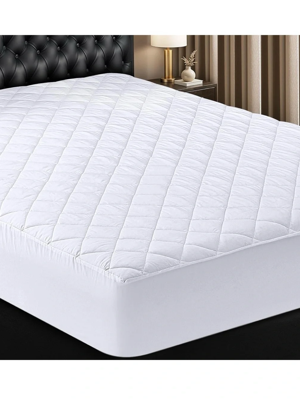 Cal King Mattress Pad. Deep Pocket White Mattress Protector - 16